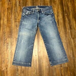 7 For All Mankind Jeans Women's 28 Dojo Cropped Light Wash Low Rise Denim